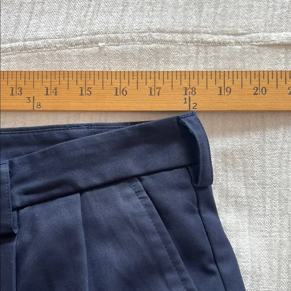 Y2K Izod Navy Pleated Front Relaxed Fit Golf Casual Shorts Mens Size 36